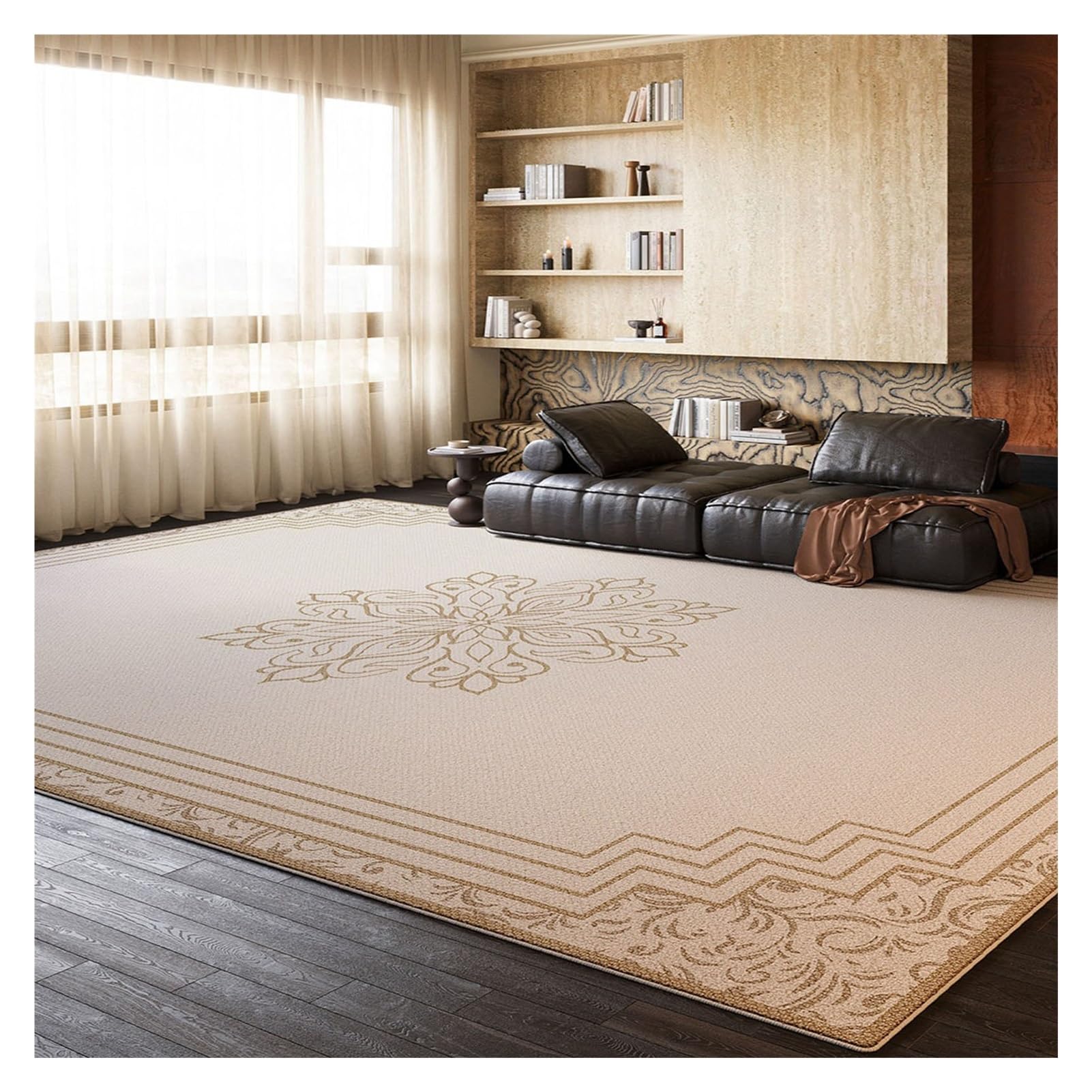 Tapis de chambre grande taille antidérapant pour créer un espace détente salon de thé cosy