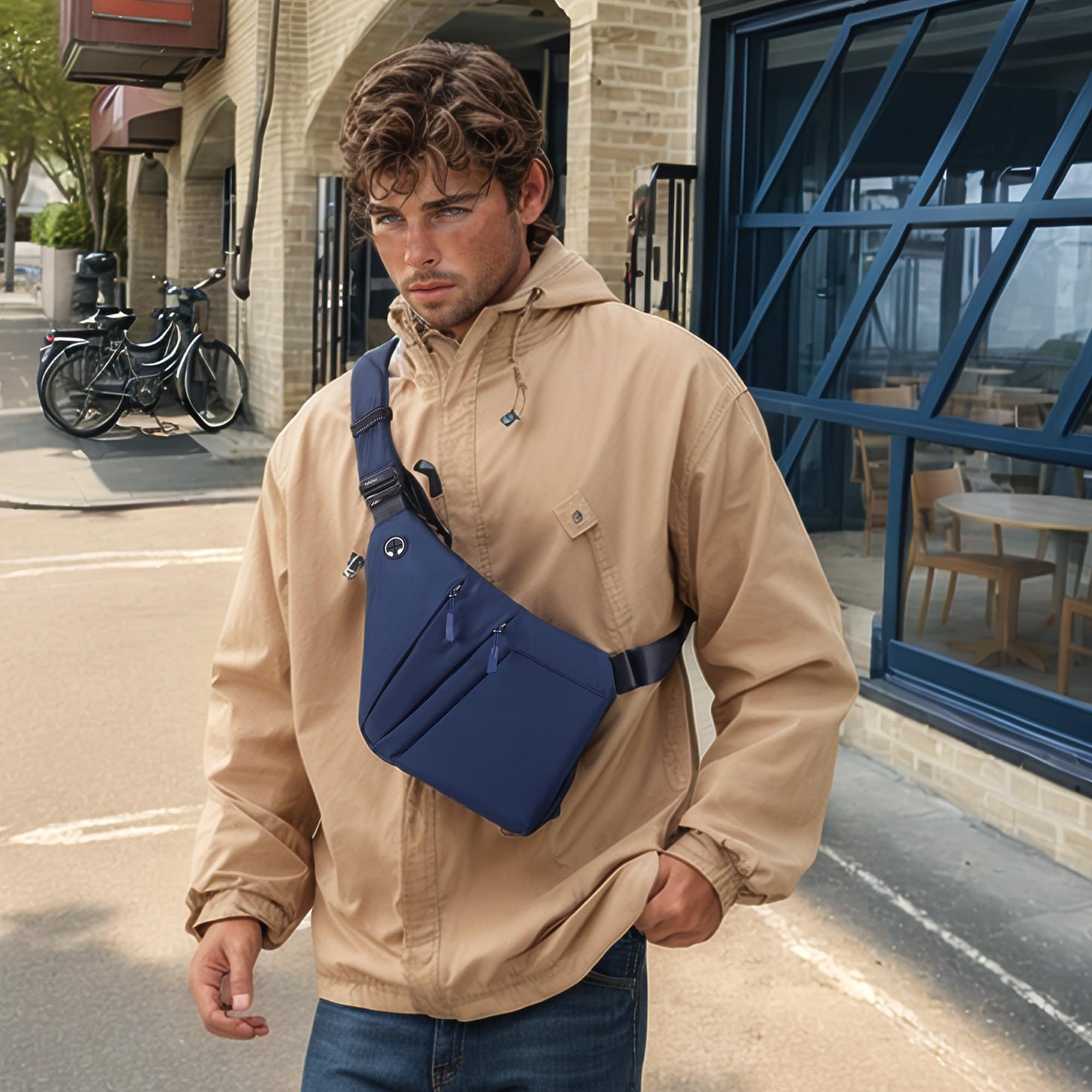 Sac anti-vol multifonction, Sac bandoulière anti-vol avec compartiments multiples étanche sécurisé pour voyage