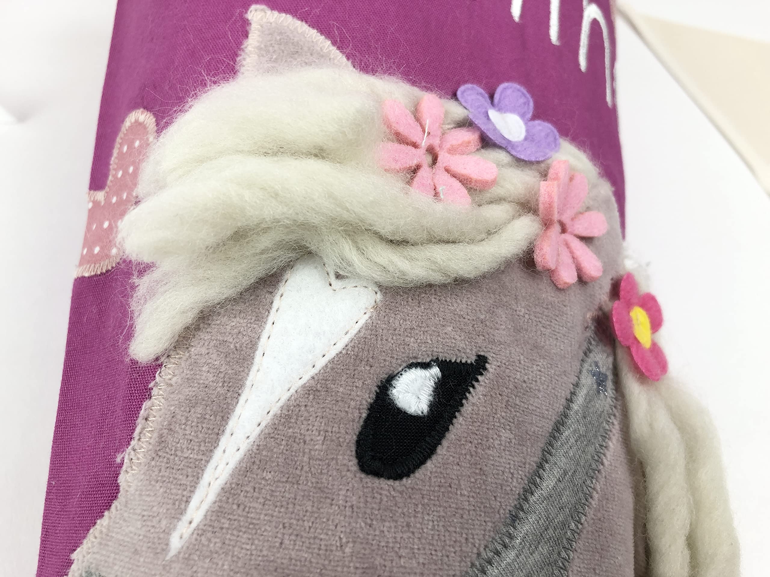 Schultüte/Zuckertüte Pferd mit Namen in bordeaux oder auch anderen Farben möglich, zur Einschulung für Mädchen, aus Stoff, mit Kissen (Schultüte ohne Kissen)