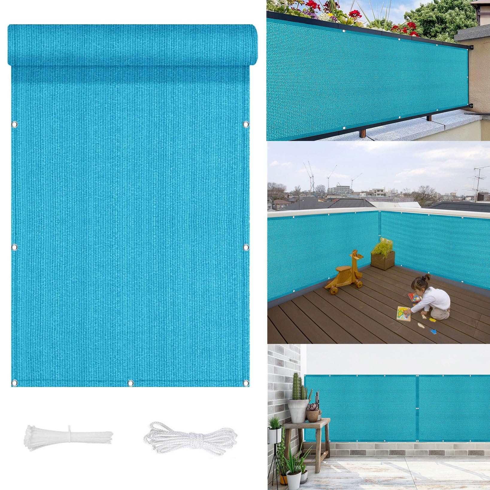 Balkon-Sichtschutz 135x650 Cm, Dunkelgrün – Wind- & Sonnenschutz Für Balkon, Terrasse & Garten