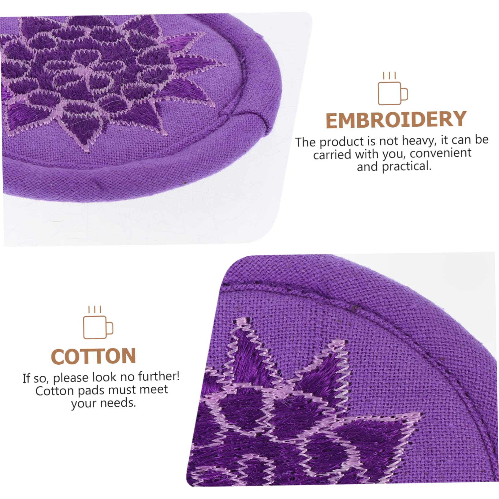 Mikinona Buddhist Bowl Decor Embroidered Teapot Cushion Handmade Mat for Wall Art