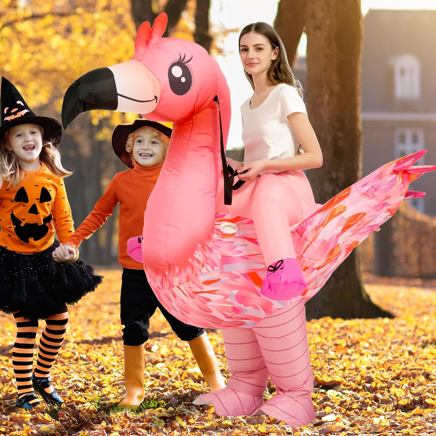 tasanor Inflatable Costume Adult,Ride On Flamingo Suit,Blow Up Halloween Costumes for Men/Women - Image 3