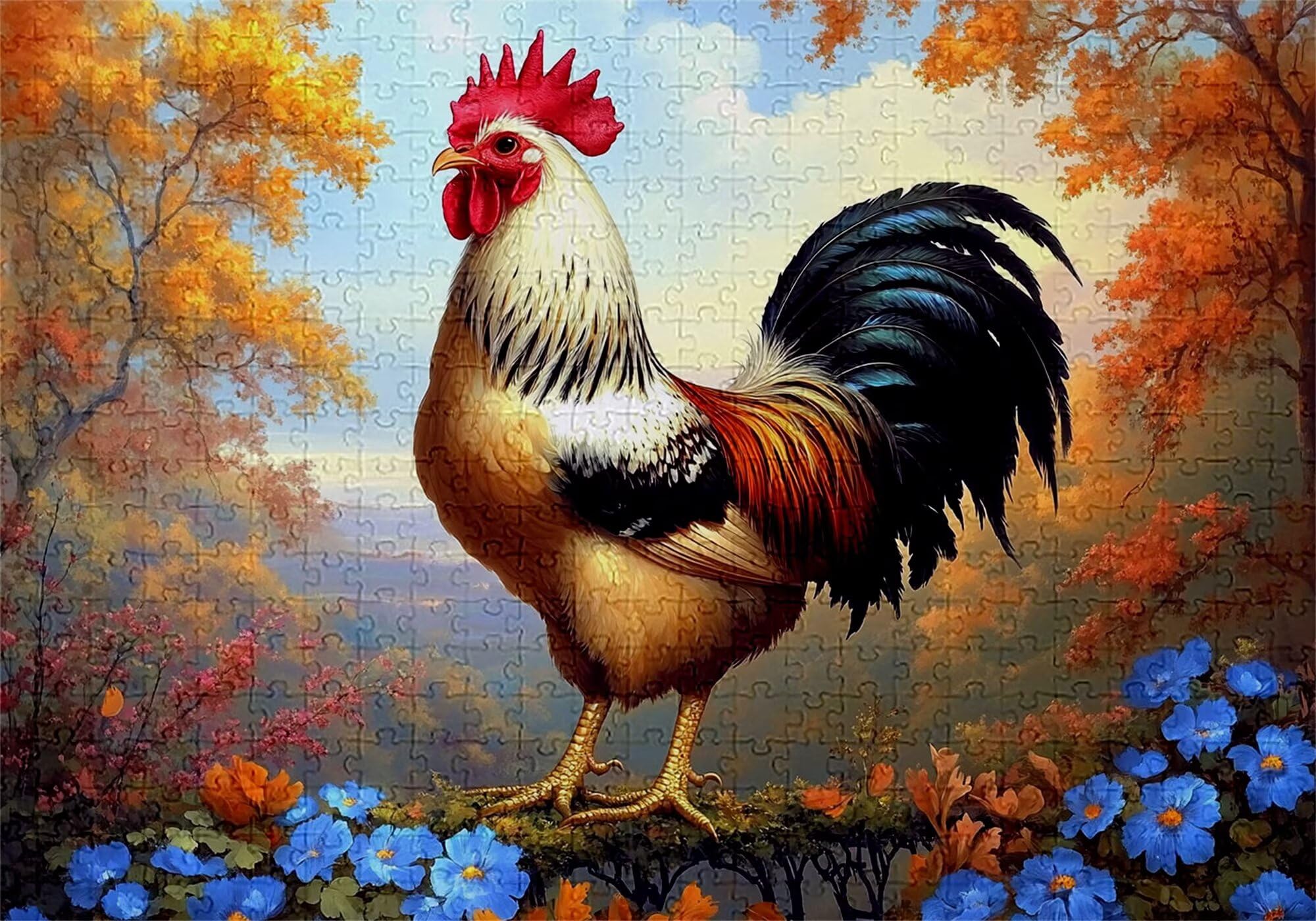 Puzzle 2000 elementów kurczak dla dorosłych las 100 x 70 cm unikalne rzemiosło klasyczne 3D drewniane układanka do rodzinnych gier biznesowych, układanka do samodzielnego wykonania nawet do dekoracji