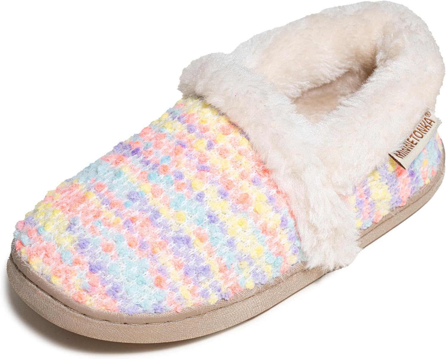Minnetonka Children's Daina – Indoor Cozy House Slippers for Kids with Cushioned Memory Foam Insole and Soft Fuzzy Lining