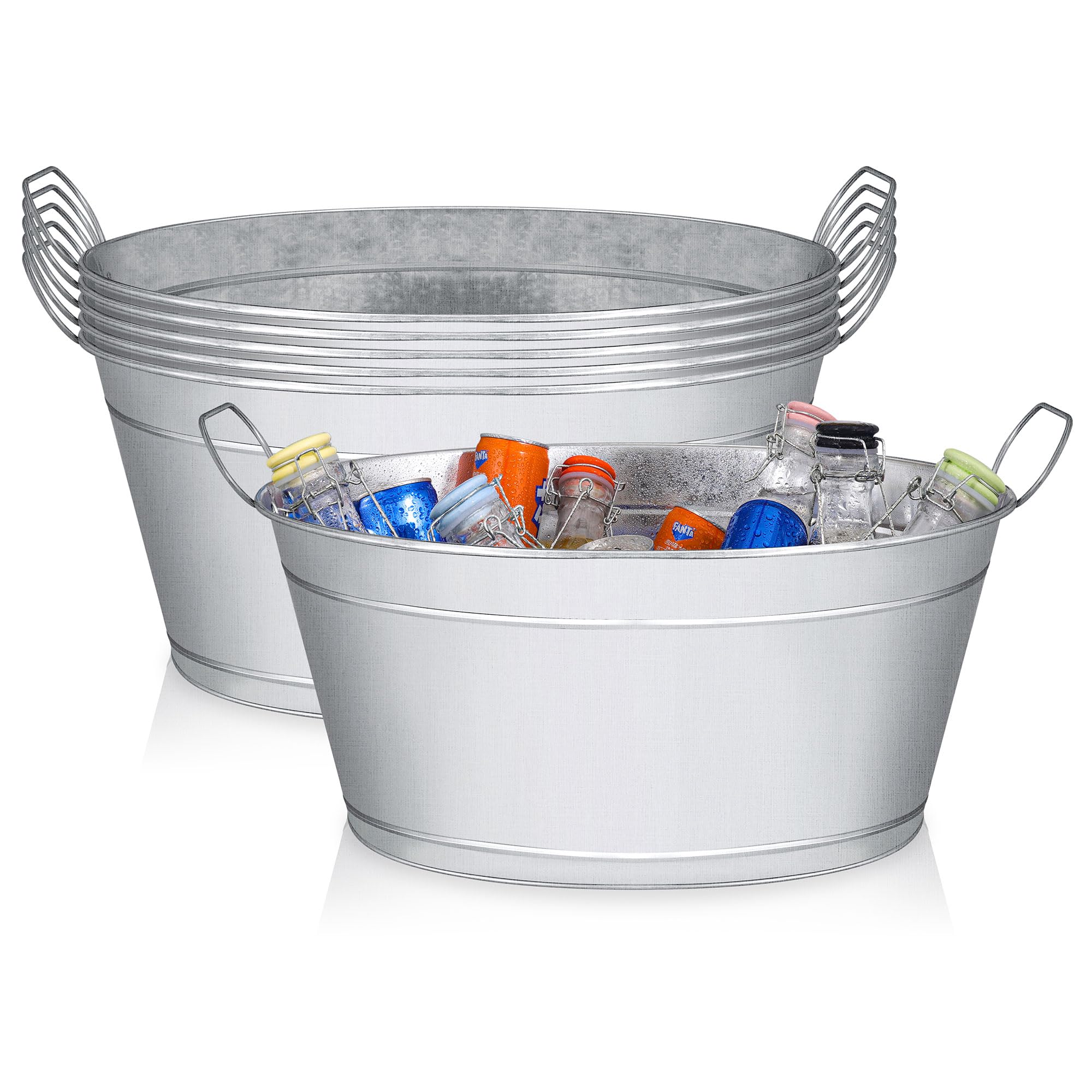 BARsics Large 6-Gallon Galvanized Tin Beverage Tub