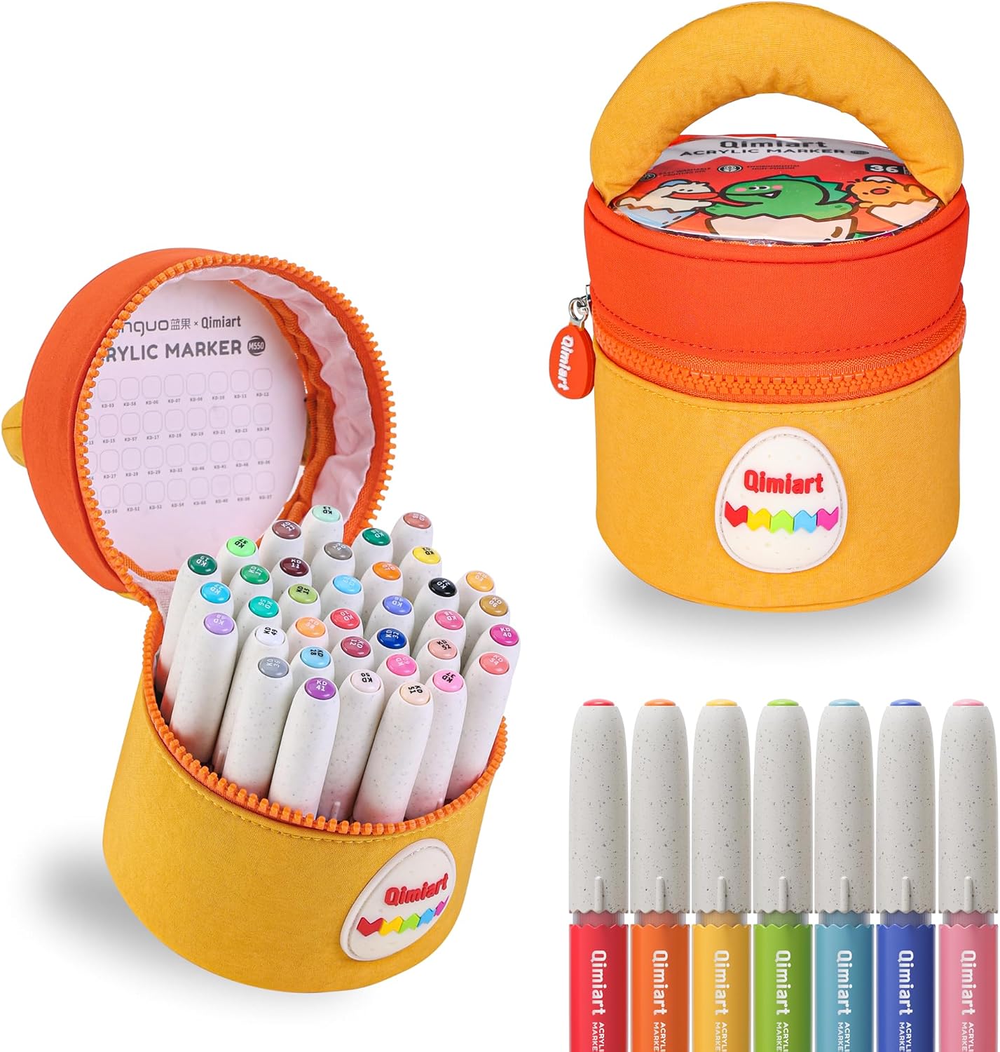 languo Washable Markers for Kids, 36 Colors Acrylic Paint Markers Set with Portable Marker Bag, Round Soft Tip, Direct Liquid Ink System & Easy-Grip Design, School Art Supplies for Boys & Girls