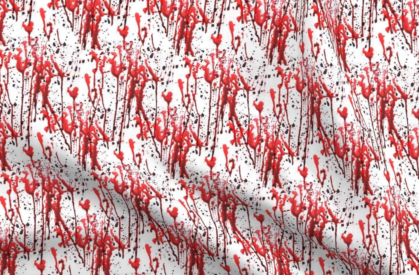 Spoonflower Fabric - Smaller Blood Splatter Hands Horror Halloween Scary Printed on Upholstery Velvet Fabric Fat Quarter - Upholstery Home Decor Bottomweight Apparel