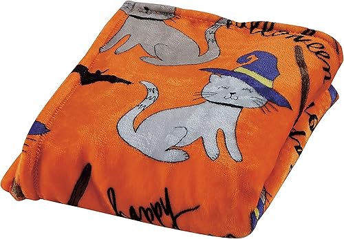 Miniatura 8 de Decor&More Happy Halloween - Manta de microfelpa (50 x 60 pulgadas) - Calabazas