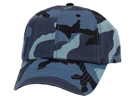 TOP HEADWEAR Enzyme Washed Camouflage Cap Tactical Hat, Blue