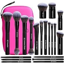 Professional Makeup Brushes BS-MALL With Travel Case - Kabuki Brush Eyeshadow Brush, Concealer Brush, Blush Brush Bronzer & Foundation Brush 20 Pcs, Labeled Daily Use & Versatile Occasions Gift Box