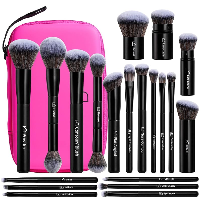 Kit de Pincéis de Maquiagem BS-MALL com Estojo, 20 unidades