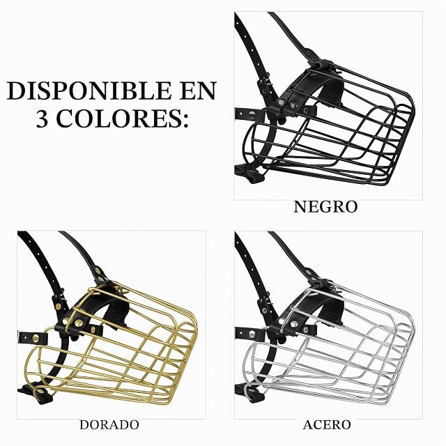 Foto 3 de 8 de Bozal de perro pastor alemán, cesta de metal para perros medianos y grandes