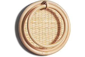 Rattan Boho Round Wall Hand Towel Holder with Adhesive: A Touch of Rustic Charm