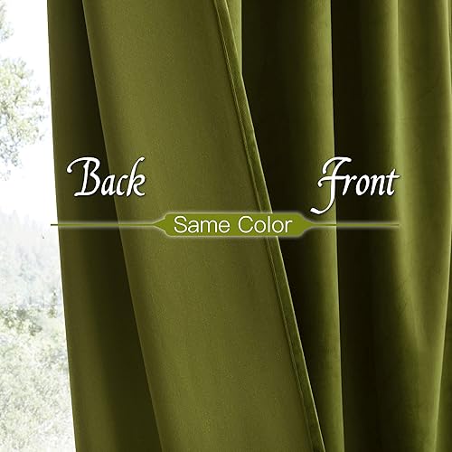 Miniatura 186 de RYB HOME Juego de 2 paneles de cortinas de terciopelo malva, cortinas y cortinas para oscurecer la habitación, con aislamiento térmico, decoración