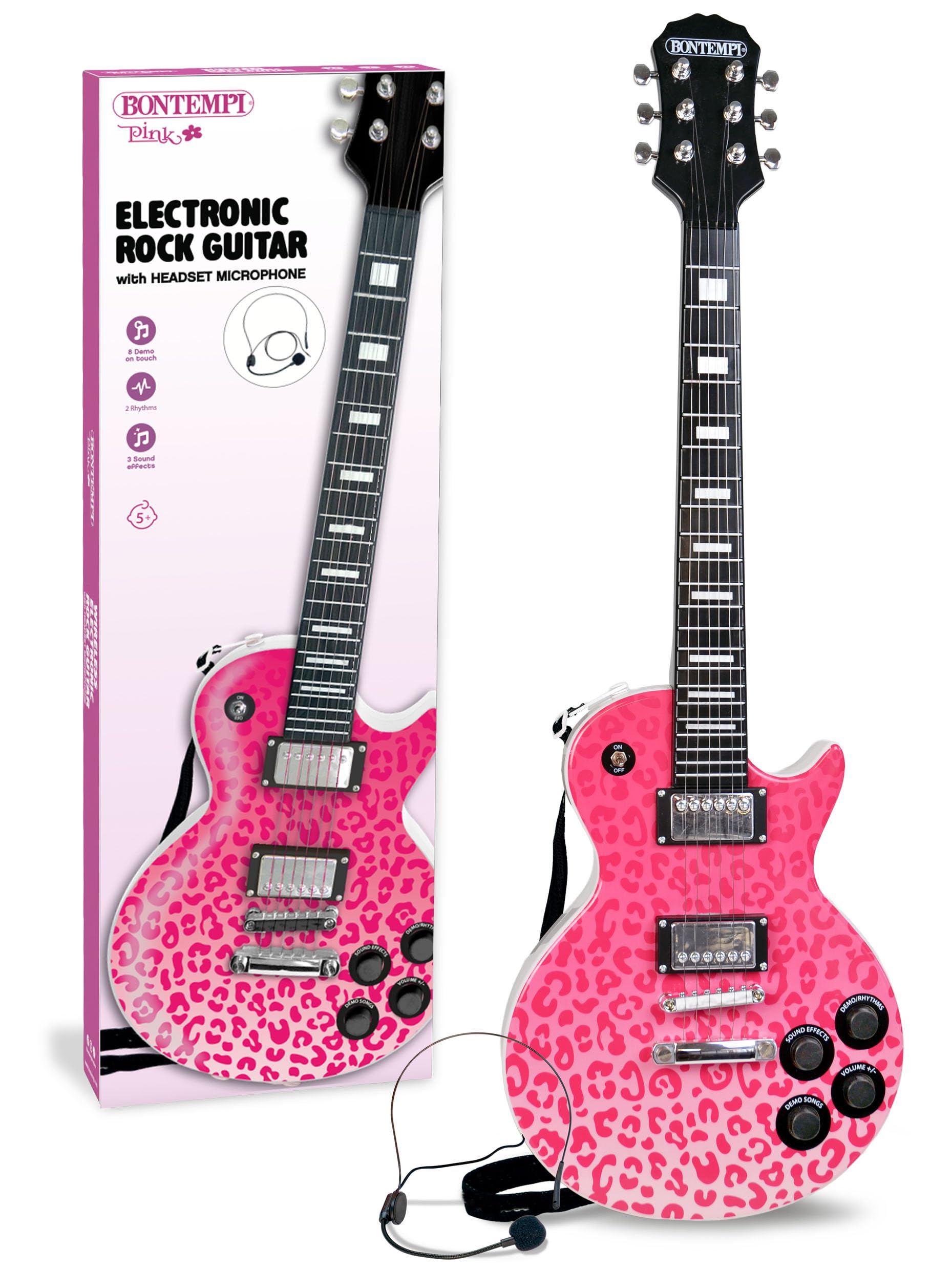 Chitarra Elettronica Gibson Modello Giocattolo con Cuffia, Rosa