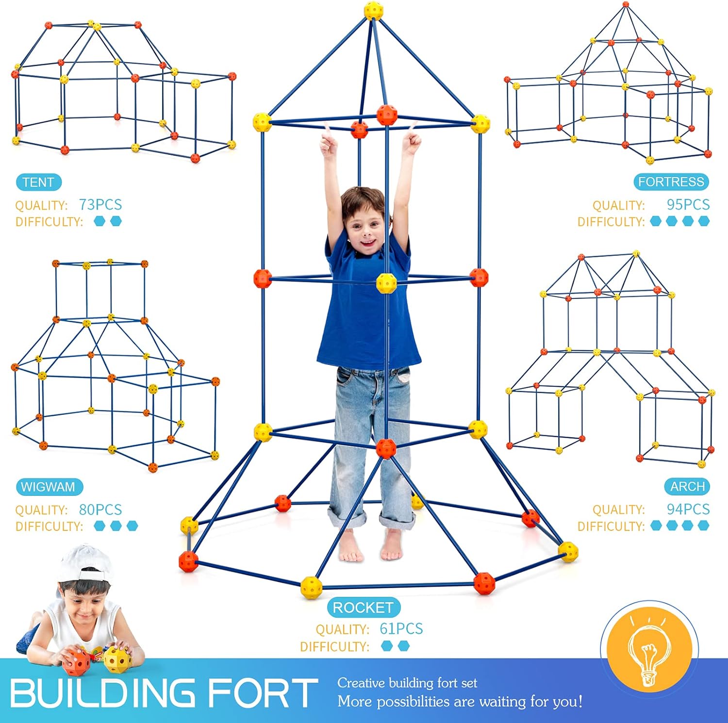 New Deal Lucky Doug 162 Pieces Kids Fort Building Kit, Ultimate Construction Fort Builder Kits for Kids 3 4 5 6 7 8 10 12 Years Old Boys Girls DIY Build A Creative Fort Indoor Outdoors Holiday Deals 🛒 Lucky Doug 162 Pieces Kids Fort Building Kit, Ultimate Construction Fort Builder Kits for Kids 3 4 5 6 7 8 10 12 Years Old Boys Girls DIY Build A Creative Fort Indoor Outdoors