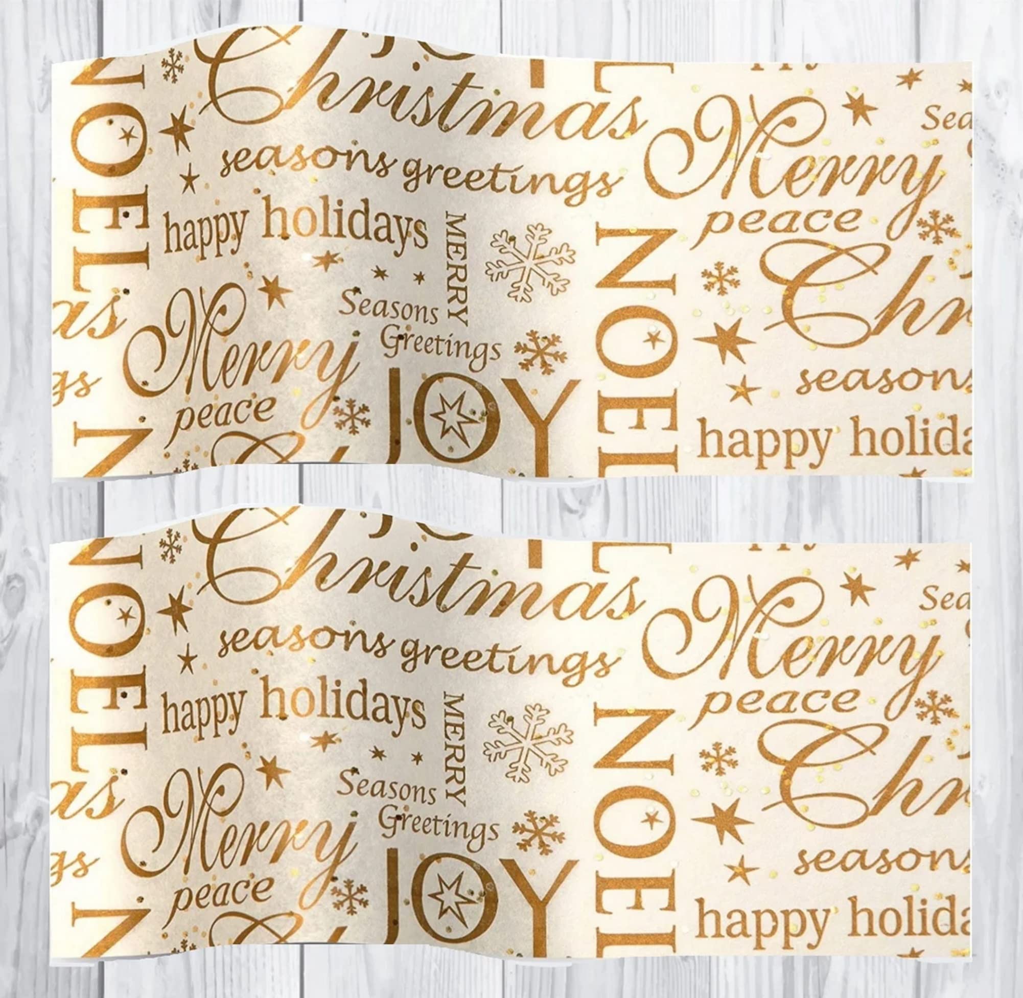 Christmas Festive Tissue Paper Wrap - Large Gift Wrapping Sheets 50x75cm (10 Sheets, Noel Joy)
