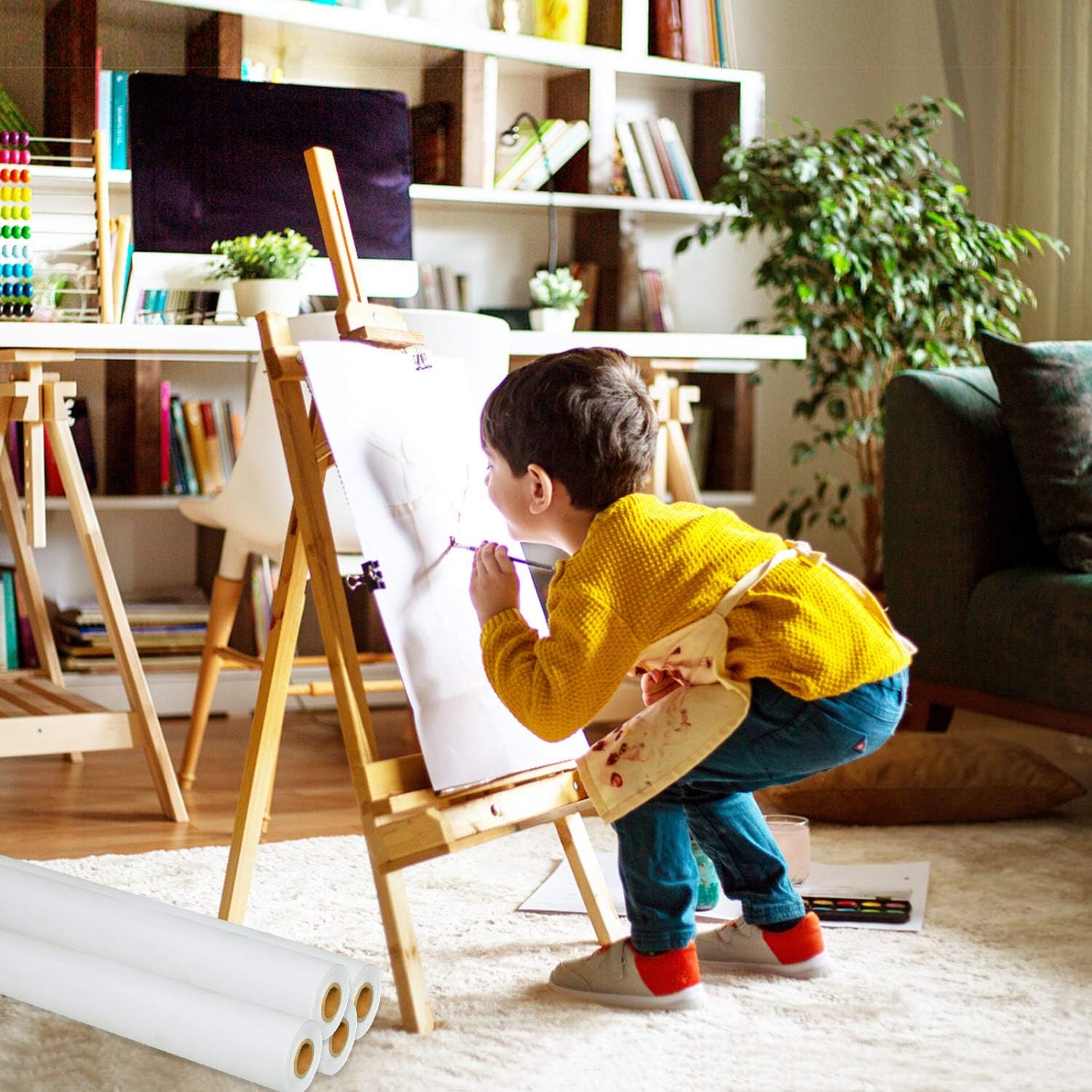 Vumdua 3 Pack Easel Paper Roll, Art and Craft Paper, Painting Paper, Fits Most Standard Kids Easels (17 Inches x 82 Foot)