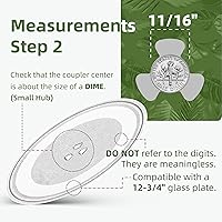 Vista 3 de Placa de microondas de 12.75 pulgadas de repuesto para placa de vidrio de microondas WB49X10129 GE, LG 3390W1A027A y Kenmore placa de vidrio