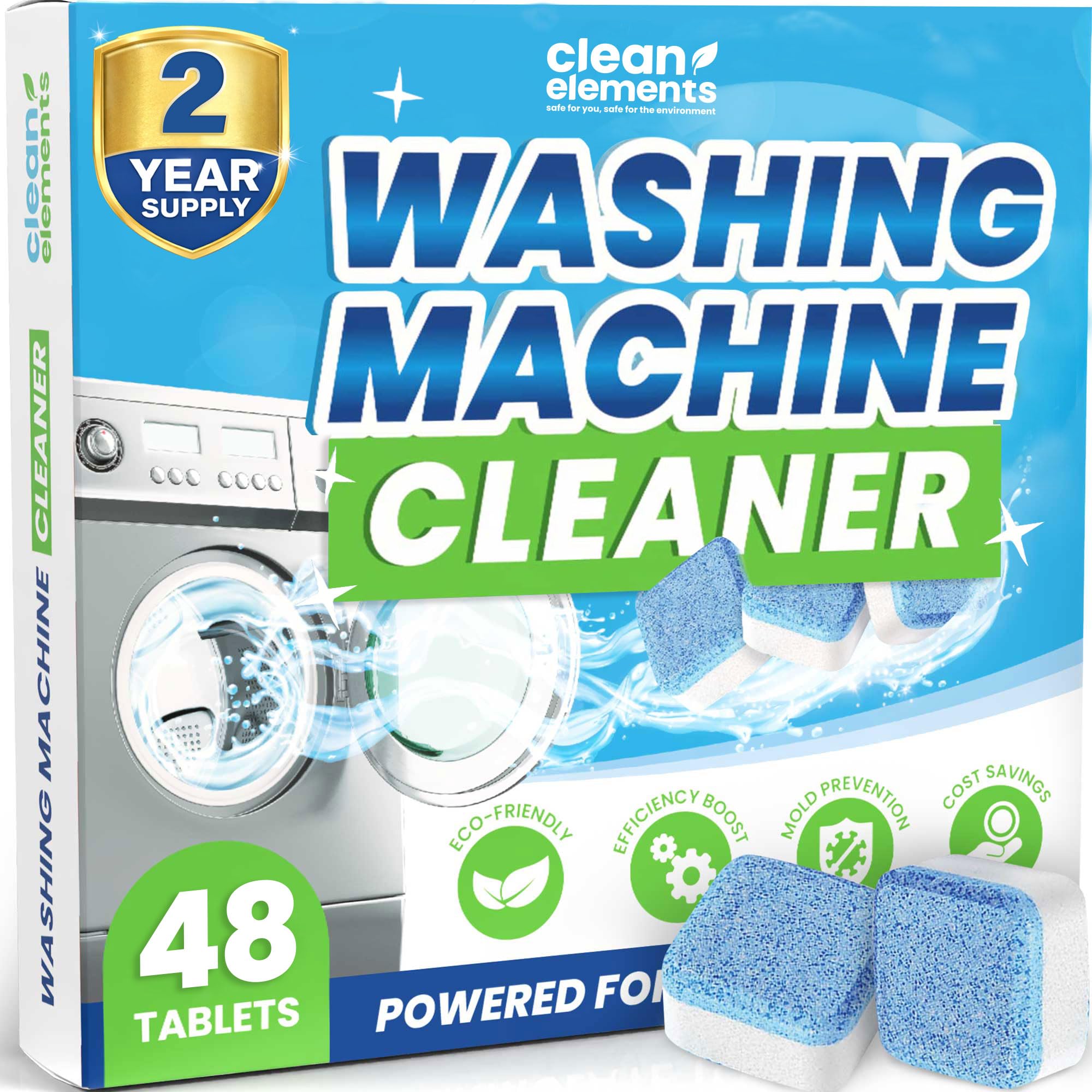 Washing Machine Cleaner and Descaler Tablets 48 Count