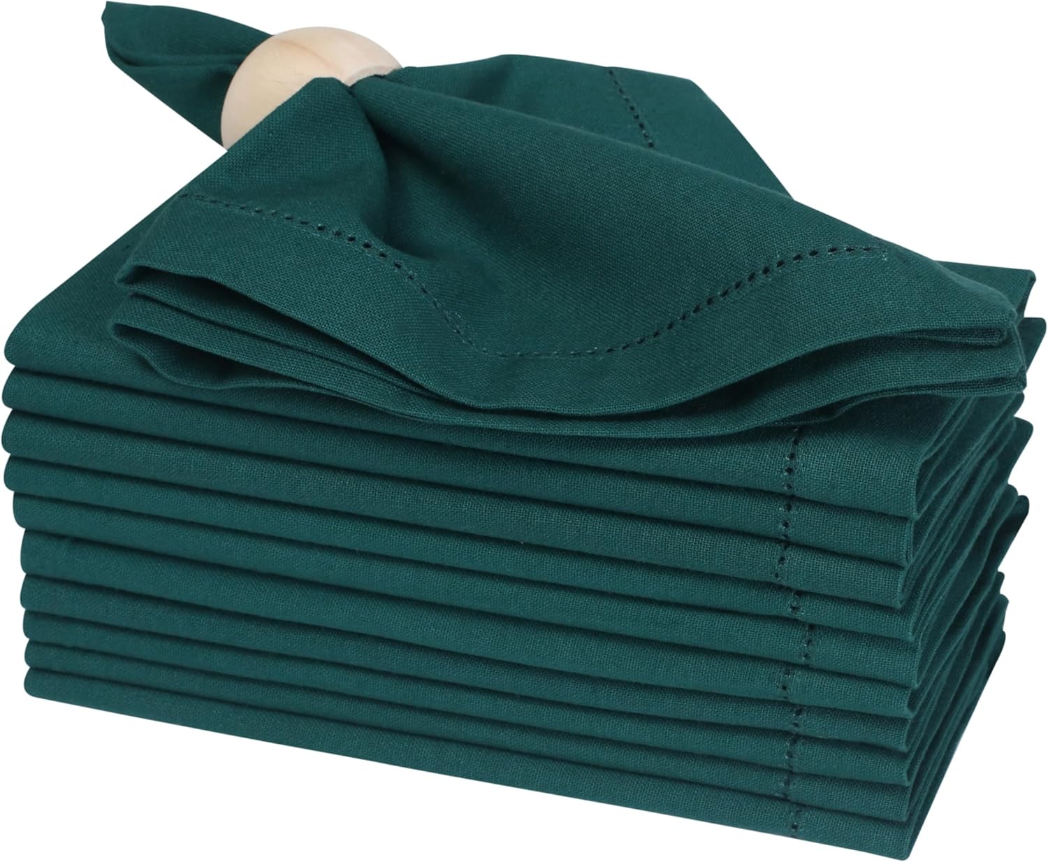 Cloth Napkin Hemstitched Dinner Napkins, Machine Washable, Soft and Reusable, Perfect for Weddings, Parties, and Everyday Use – 18×18 Aventurine,Set of 12,