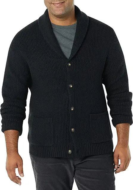 Herren Soft-Touch Cardigan mit Schalkragen - Langlebiger Kragenpullover