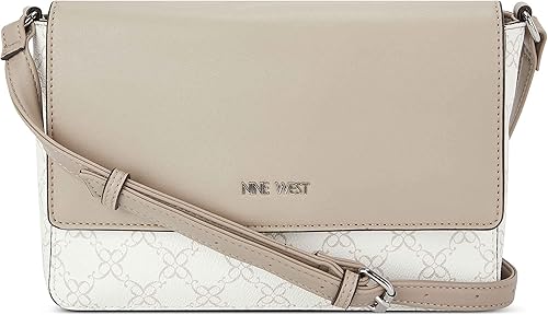 Nine West Calandra Mini Flap Crossbody BlancoLogotipo Piedra pómez Talla única