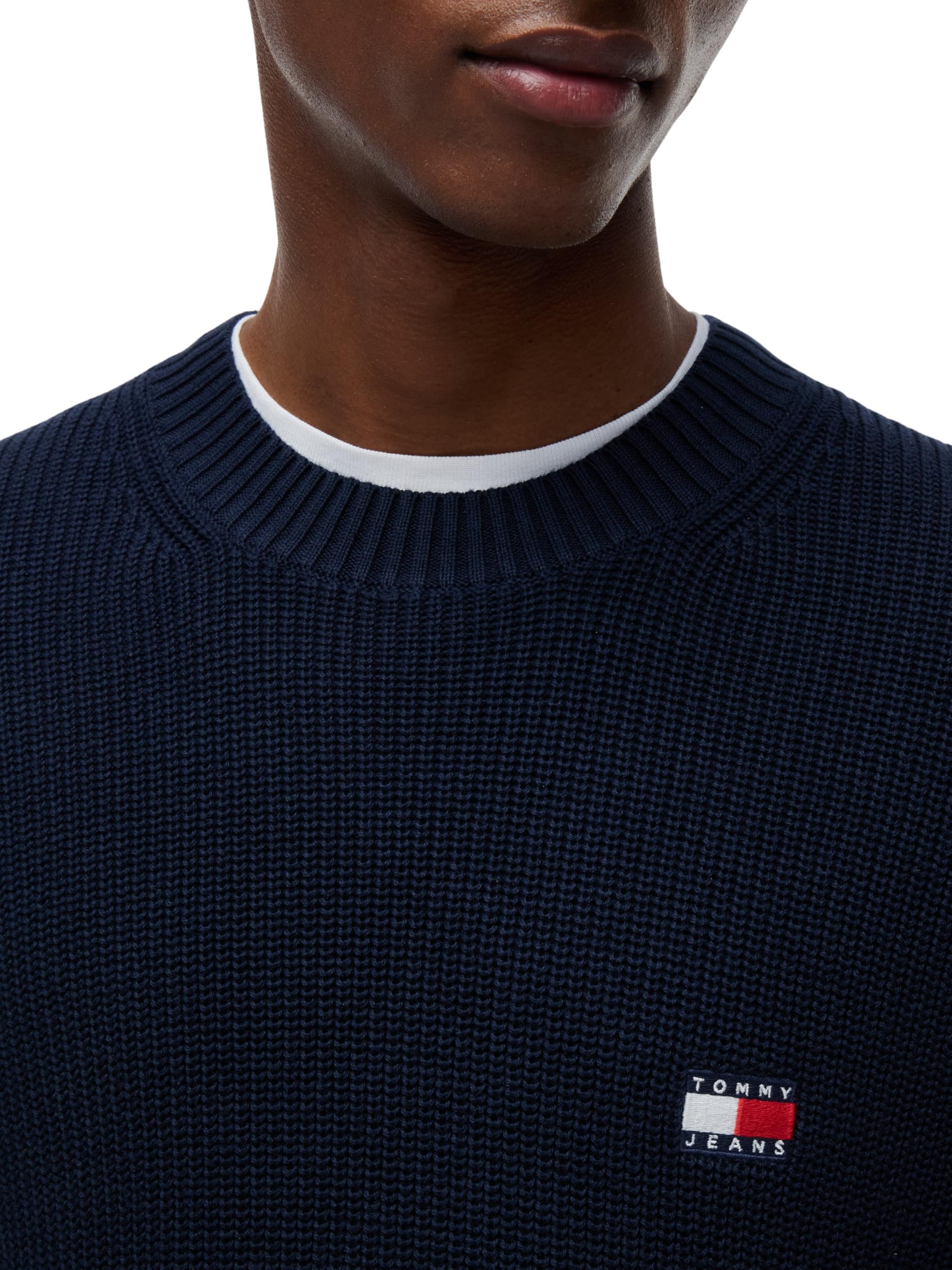 Tommy Jeans Tjm Reg Badge Sweater Dm0dm20923 Pullover Uomo (Pacco da 1)
