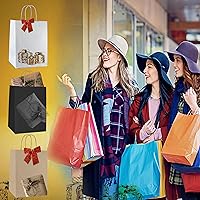 Vista 7 de Qutuus Bolsas de papel blanco con asas a granel, 600 unidades de 8 x 4.5 x 10 pulgadas, bolsas de regalo blancas medianas a granel, bolsa de papel