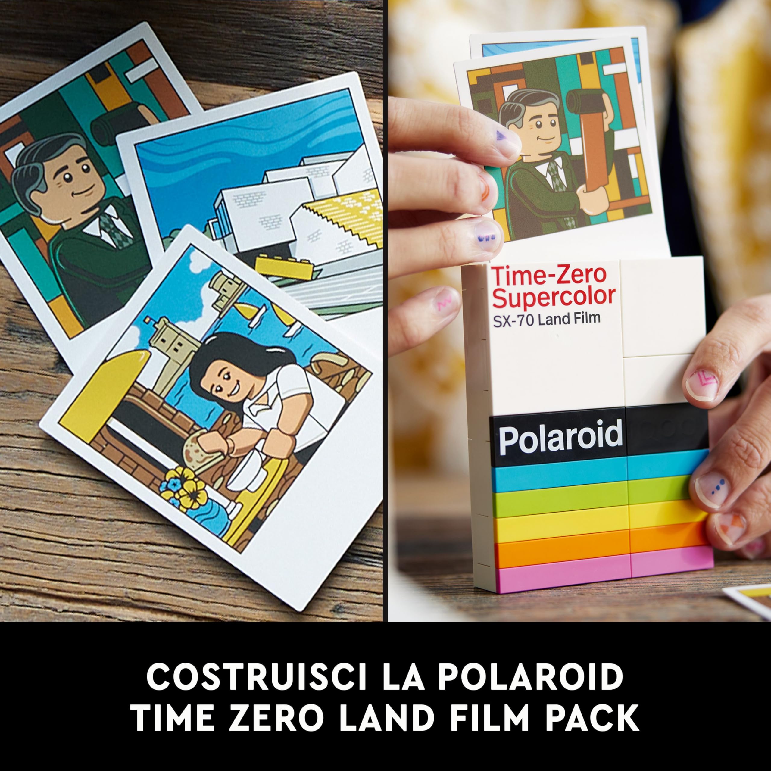 LEGO Ideas Fotocamera Polaroid OneStep SX-70 Kit Vintage di Costruzione per Adulti, Oggetto da Collezione con Dettagli Autentici, Attività Creativa, Regali di Fotografia per Uomini e Donne 21345
