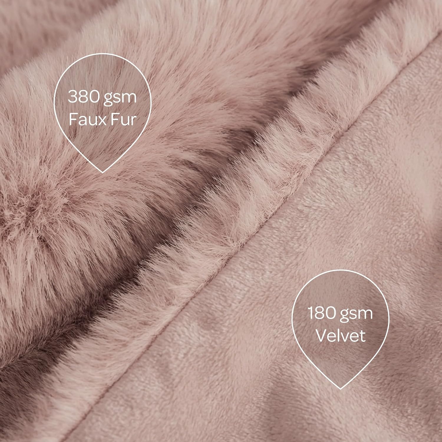 4 Cats & Dogs Pet Faux Fur Throw Blanket – Ultra Soft, Waterproof, Leakproof, Washable, Large (50"x60") Plush Pet Blanket for Couch, Bed, Sofa Protection – Luxurious, Cozy & Durable - Blush