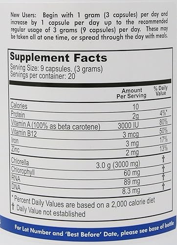 Miniatura 2 de Clorella Pyrenoidosa 100% pura de grado prémium de Nature's Balance - 180 cápsulas