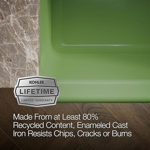 Vista 219 de Kohler Fregadero de la granja Kohler Whitehaven, Frente al delantal altos, K-6489-0, Blanco