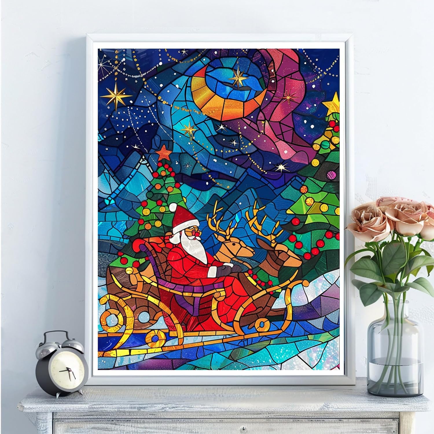 5D Diamond Art Kits for Adults - DIY Christmas Diamond Painting Kits, Full Round Drill - Crystal Embroidery Cross Stitch Craft for Wall Decor Christmas Gifts - 12x16 Inch A353