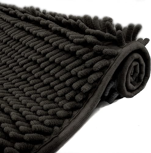 Eanpet Tapete de baño de felpilla antideslizante de microfibra para bebé, ultra suave, lavable, secado rápido, absorbente de agua, tapete para ducha