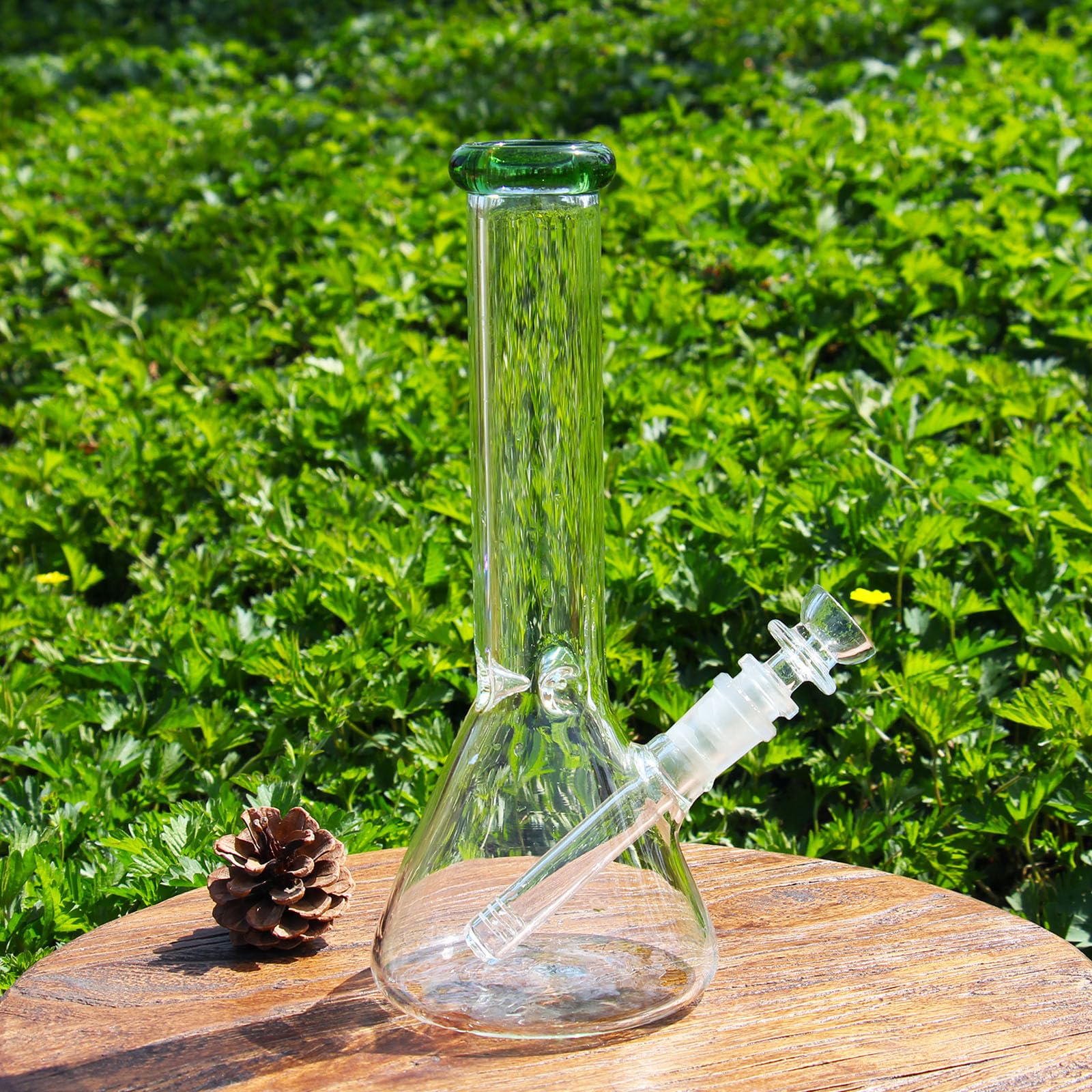 Pipe Bong en Verre Bongs à Eau pour Fumer Bol de Bong 14,5mm Hauteur 26cm 400g Recyclage Filtre Tornade Bong à Eau en Verre Narguilés Oil Rig Bong Sans Nicotine