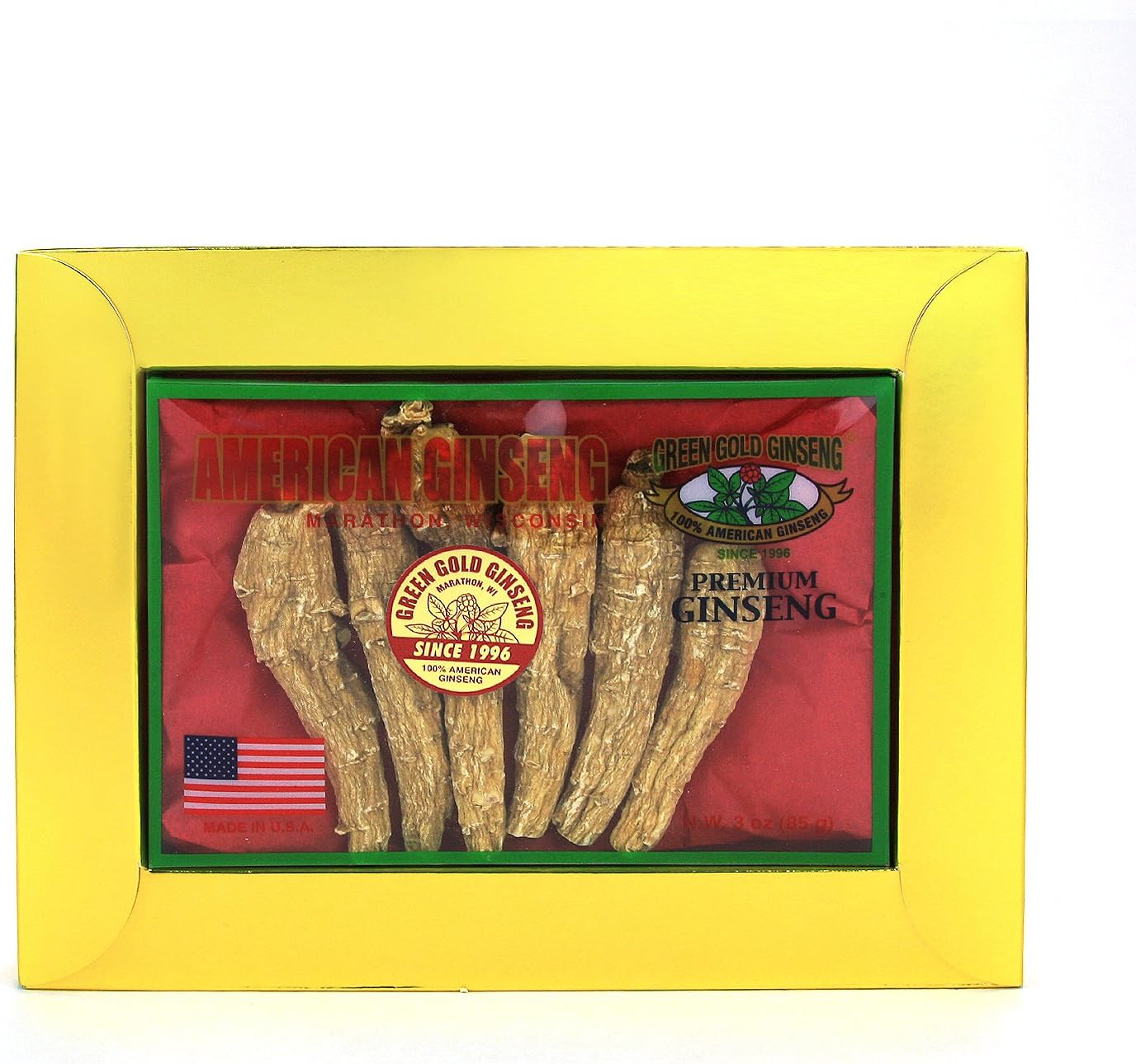 SKU CZ 100-3 | Long Jumbo Roots | American Ginseng Roots from Marathon County, WI | 3oz Box, B06XN5PSHS