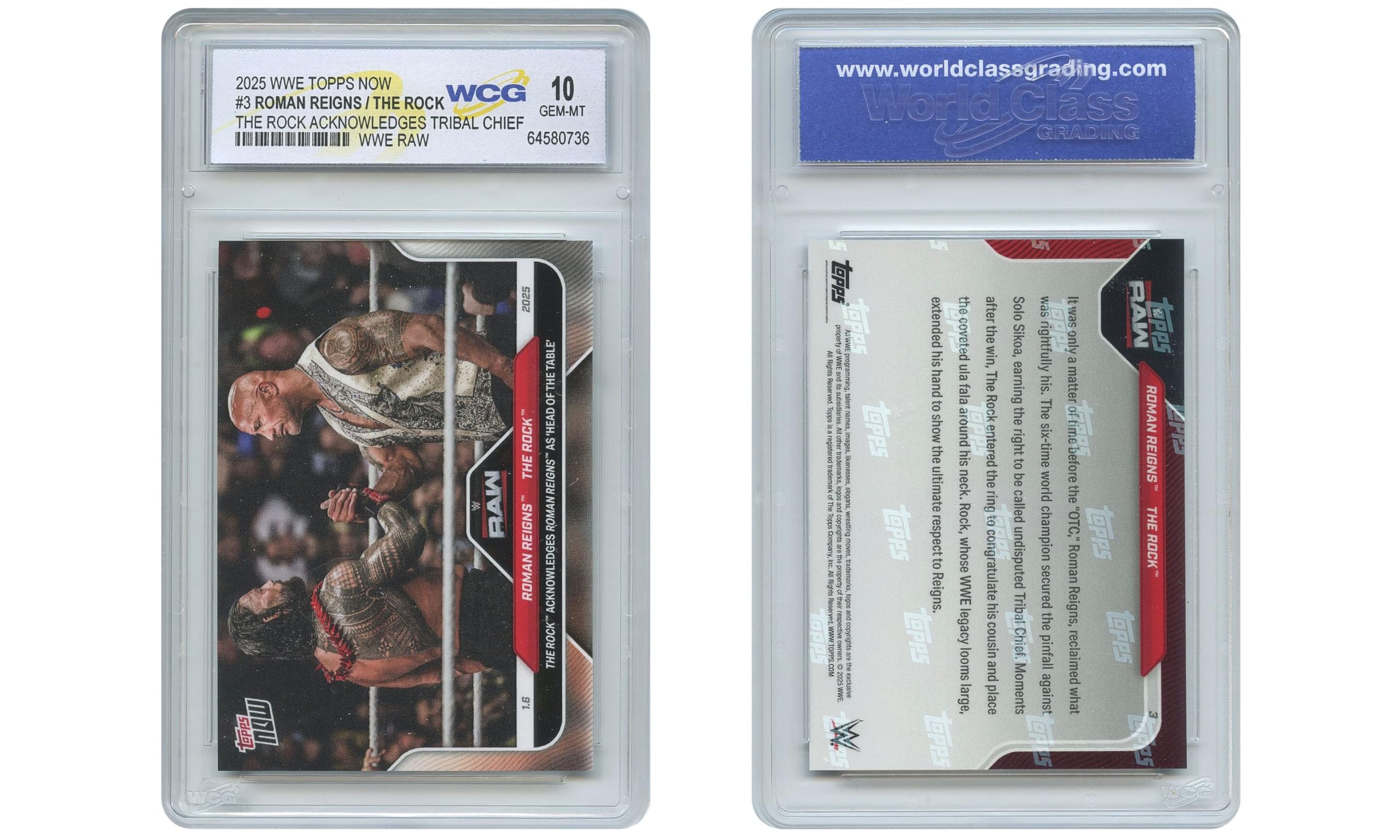 Amazon.com: 2025 WWE Topps Now Roman Reigns/The Rock Tribal Chief