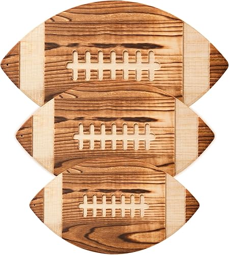 Tabla de cortar de fútbol de 3 piezas, bandeja colgante de fútbol para hombres, decoración de tabla de cortar de madera grabada para cocina, fiesta,