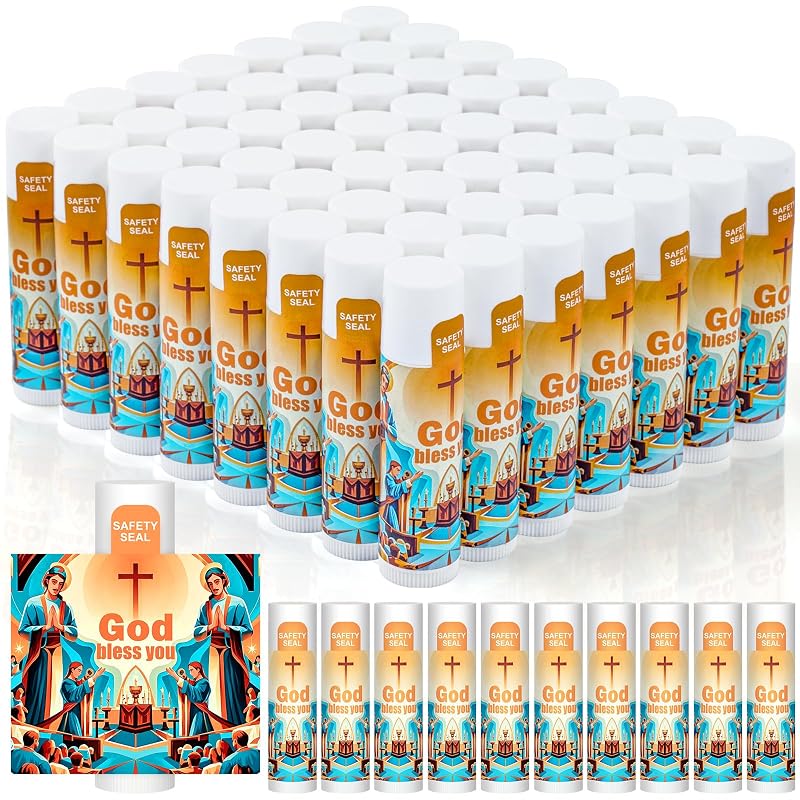 Bálsamo labial Dmsky com mensagem “God Bless You”, fragrância de baunilha, pacote com 60