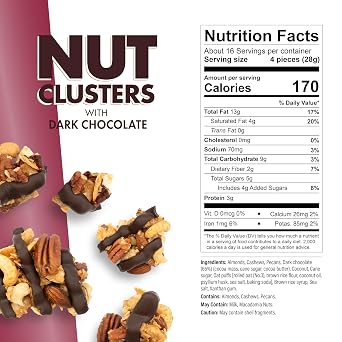 Inno Foods Dark Chocolate Nut Clusters, Gluten Free, Non-GMO, 3 Pack, 16 oz Each
