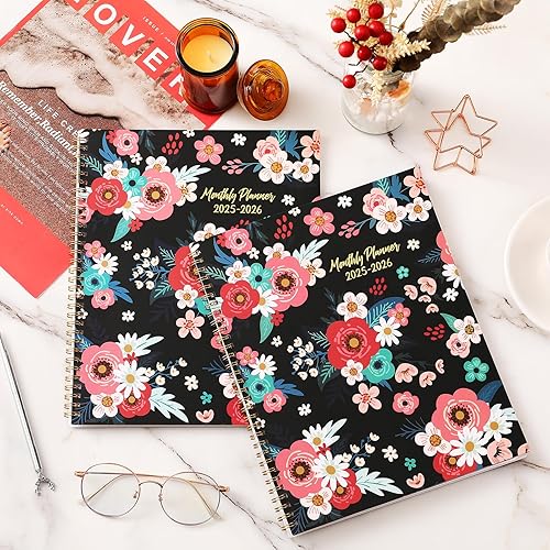 Miniatura 2 de Agenda mensual 2025, calendario mensual 2025 de enero de 2025 a diciembre de 2025, 9 x 11 pulgadas, agenda mensual 2025 encuadernada en espiral con