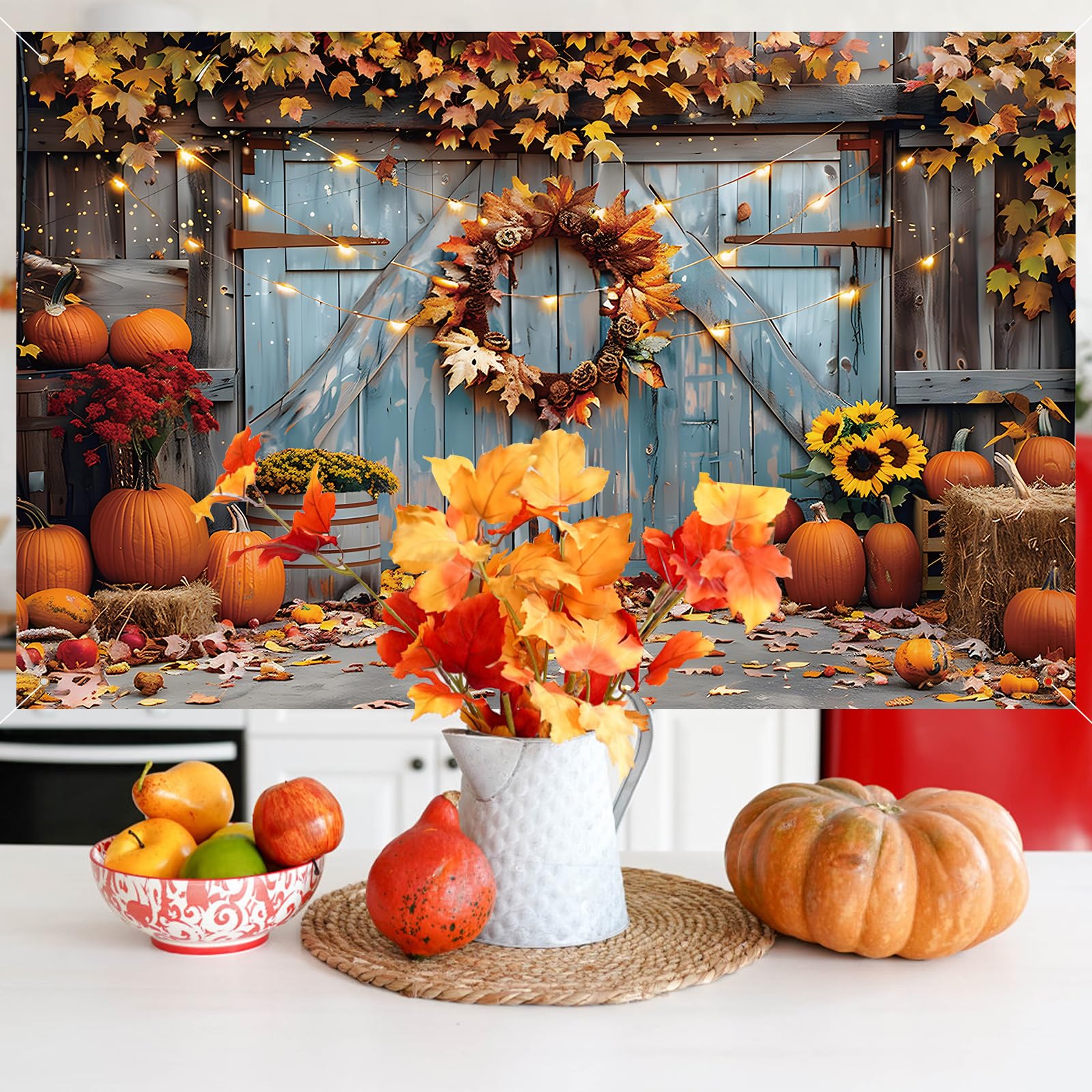 Thanksgiving Banner Happy Thanksgiving Backdrop - 70.8x43.3 Inch Fall ...