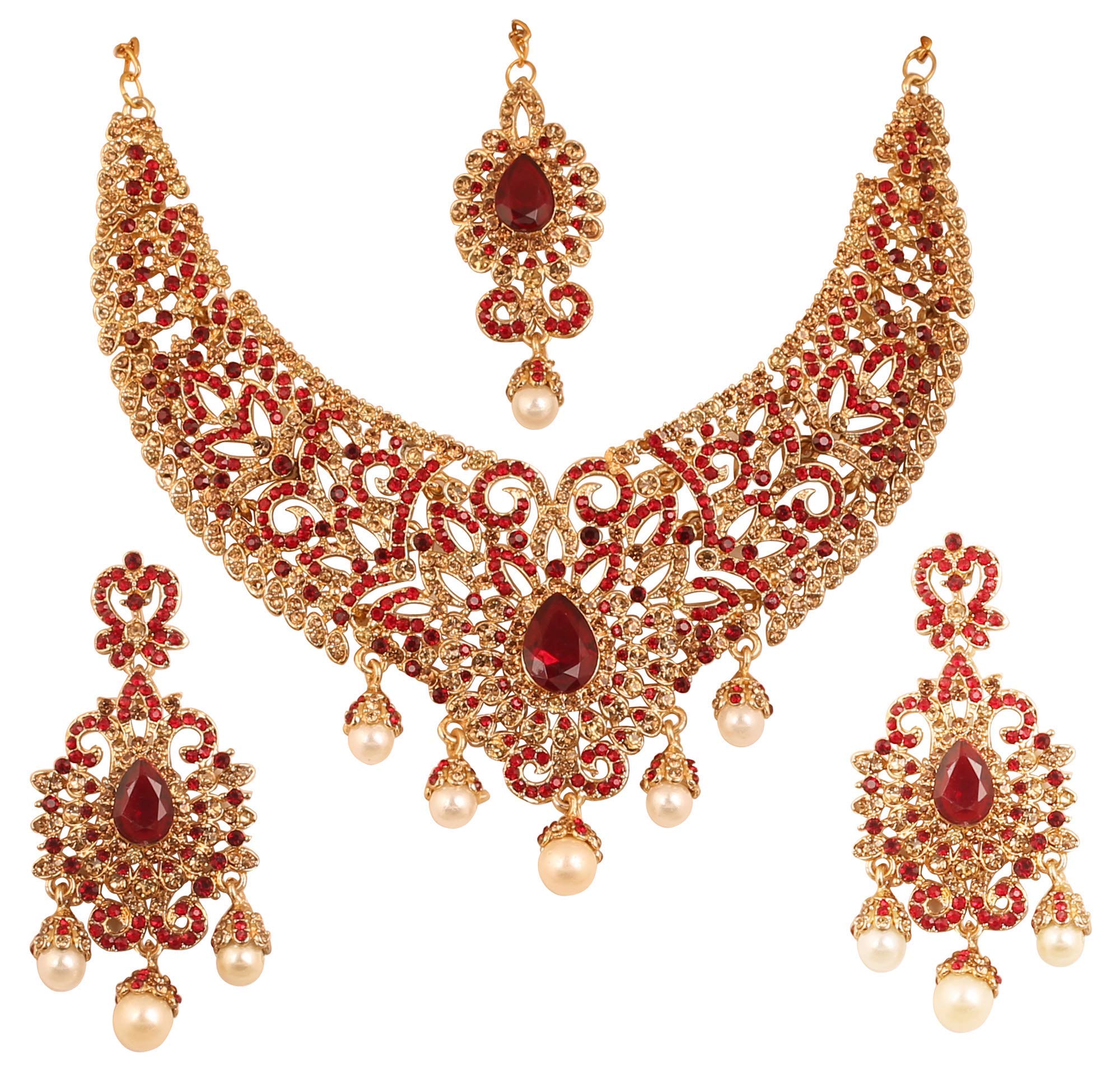 Indian Bollywood Gorgeous intricate Workmanship Sparkling White Colorful Rhinestone crystal wedding Designer Jewelry Necklace Set In Gold And Silver Tone For Women.