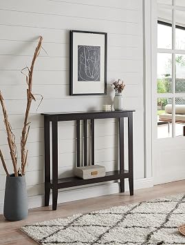 KB Designs Console Entryway, Narrow Table with Shelves for Entrance, Hallway, Living Room, Espresso