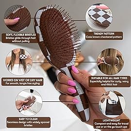 FRAMAR Hair Brush Detangler - Wet Hair Brushes For Women, Womens Hair Brush, Hair Accessories, Hairbrush For Women, Cepillos Para Cabello, Reduces Breakage - Detangle Brush - Chocolate