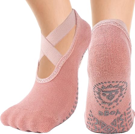 1/2 Pairs Pilates Grips Socks for Women Non Slip Yoga
