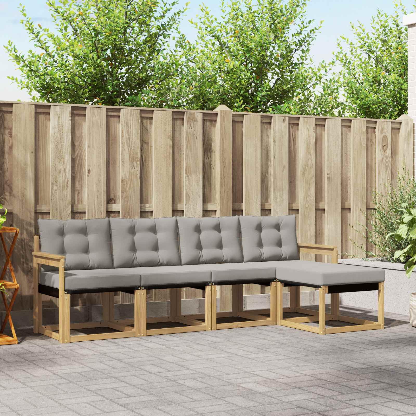 Canapé d'extérieur en acacia blanc pour de longs moments de détente conviviaux sur votre terrasse