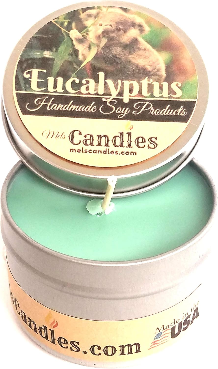 Amazon Com Eucalyptus 4 Ounce All Natural Tin Soy Candle Take It Any Where Home Kitchen