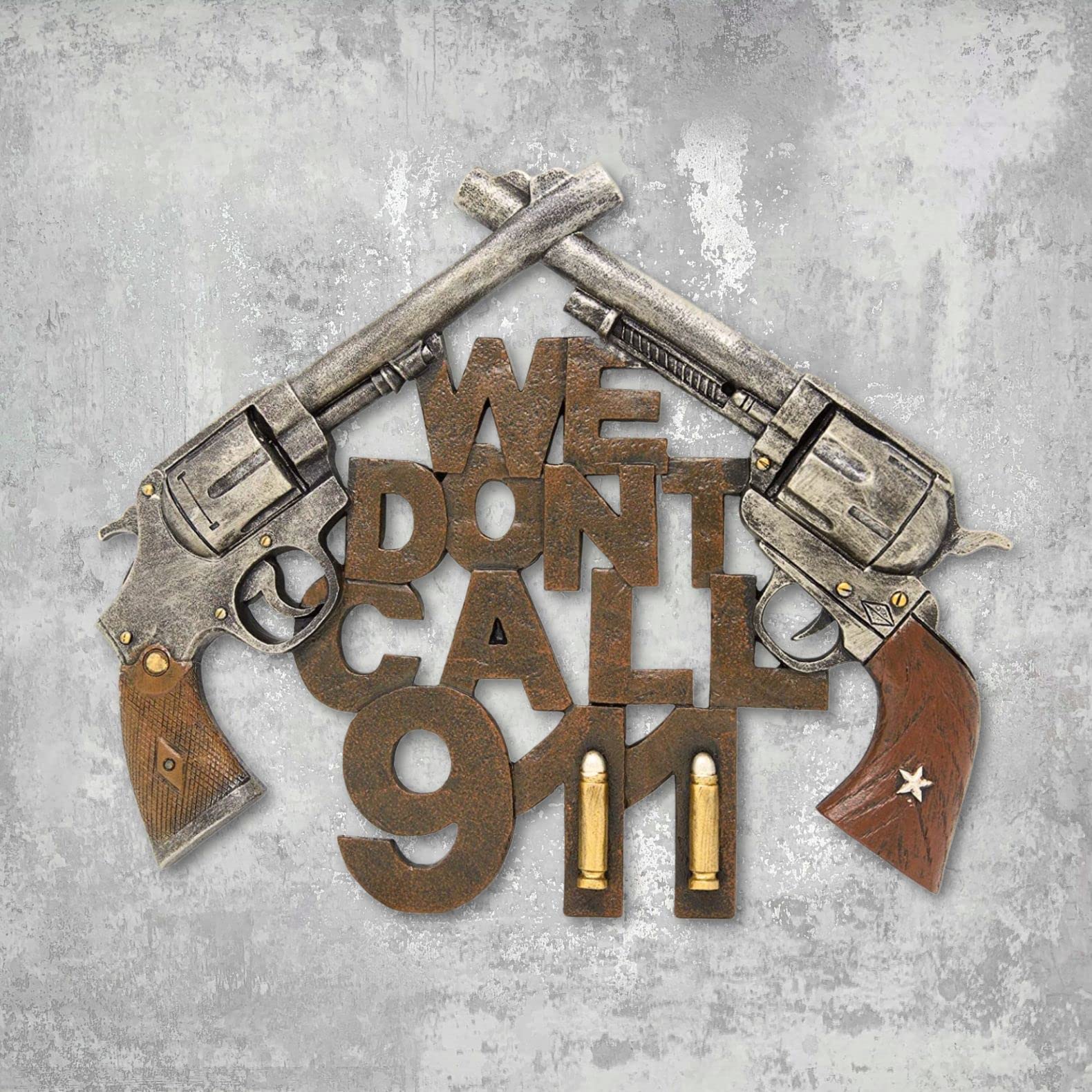 BestGiftEver Cartello In Metallo Rotondo 61 Cm: We Don't Dial 911, Decorazione Murale Per Casa O Ingresso